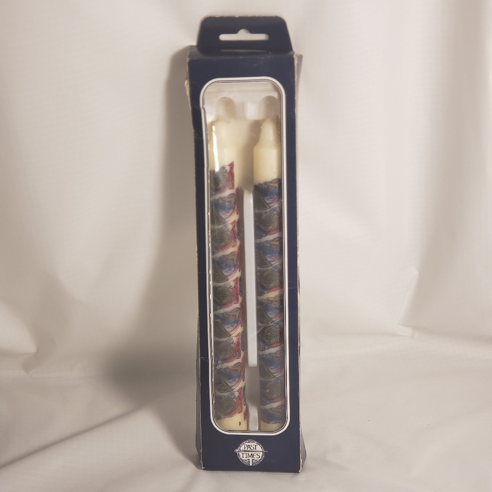 Vintage Celtic Candles Interlaced Bird Design Past Times Candlesticks Holland
